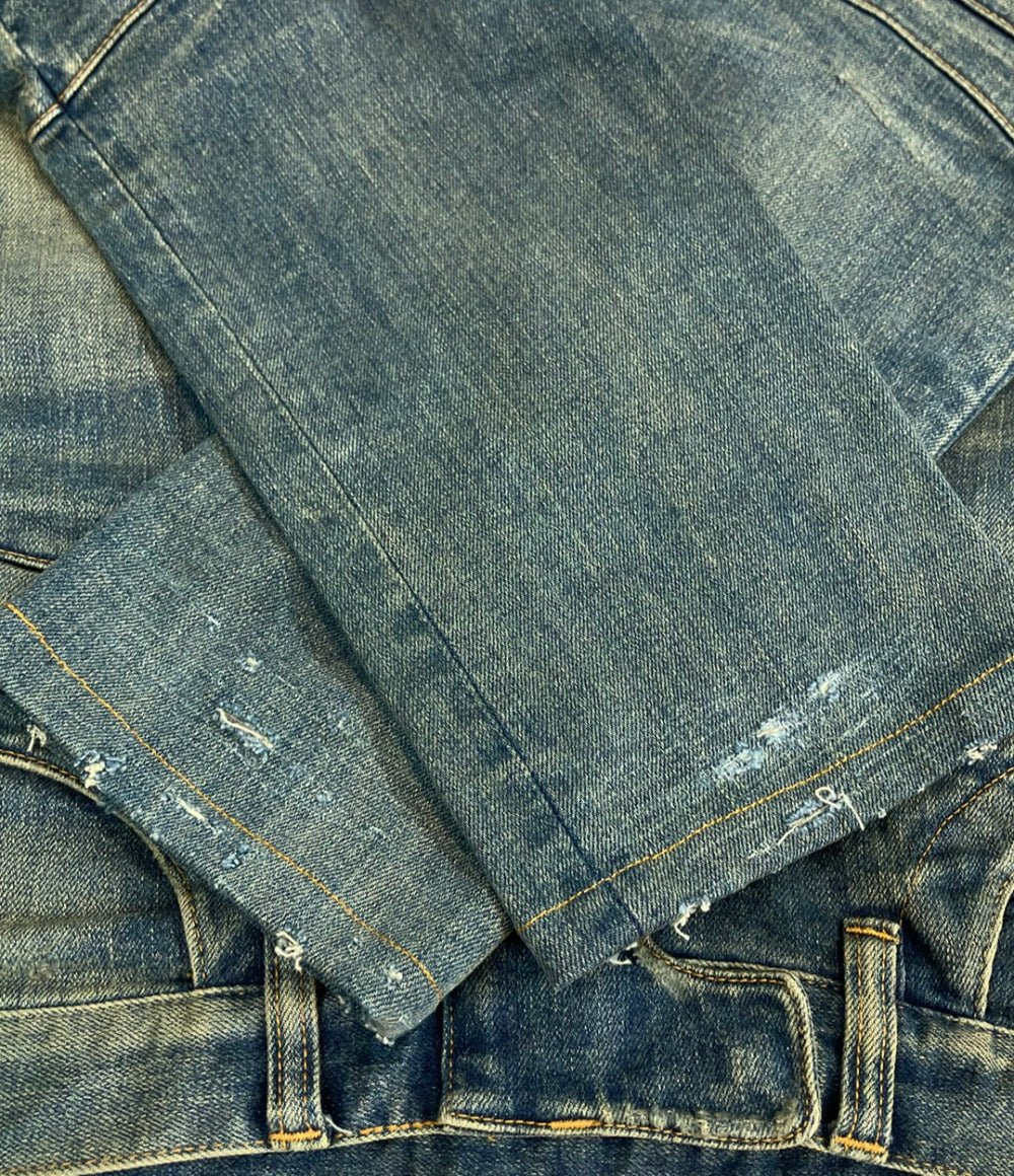 BALMAIN ダメージ加工 蛇腹バイカー スキニーデニムパンツ メンズ SIZE 29 (S) バルマン
