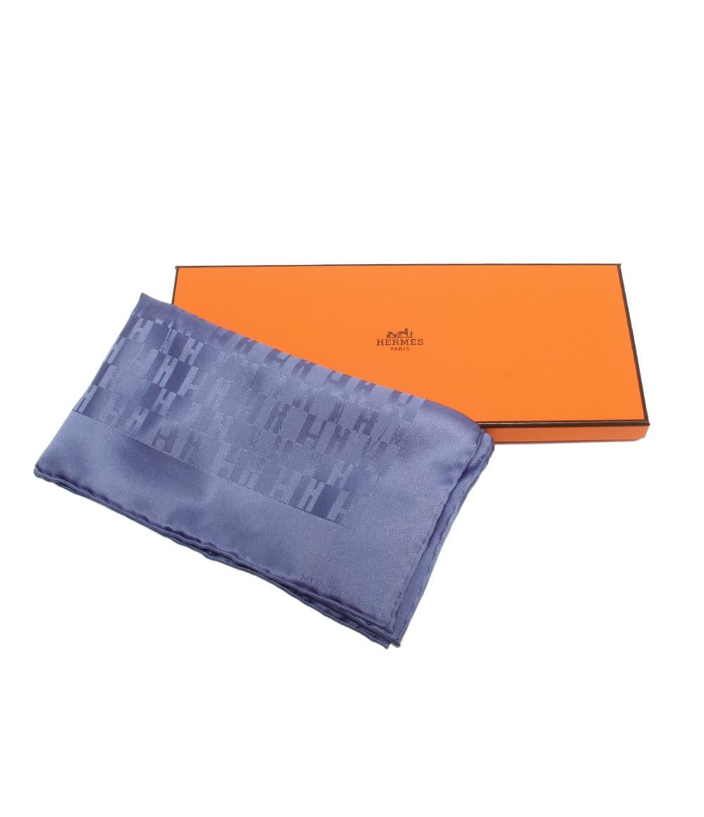 美品 HERMES ポケットチーフ スカーフ シルク100% ファソネ グランH ポケットチーフ45 メンズ レディース エルメス