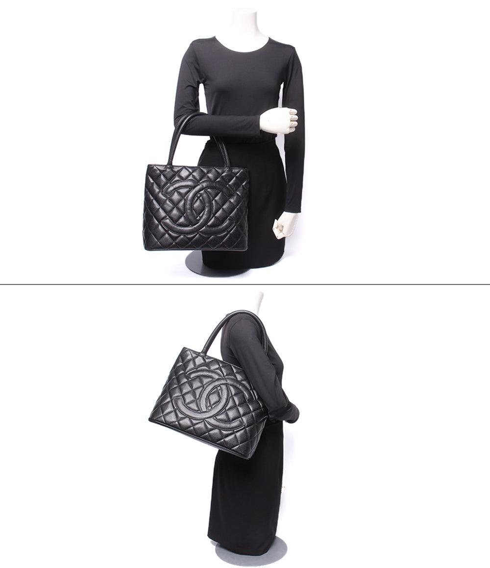 CHANEL トートバッグ ショルダーバッグ 肩掛け ゴールド金具 11番台 復刻トート キャビアスキン レディース シャネル