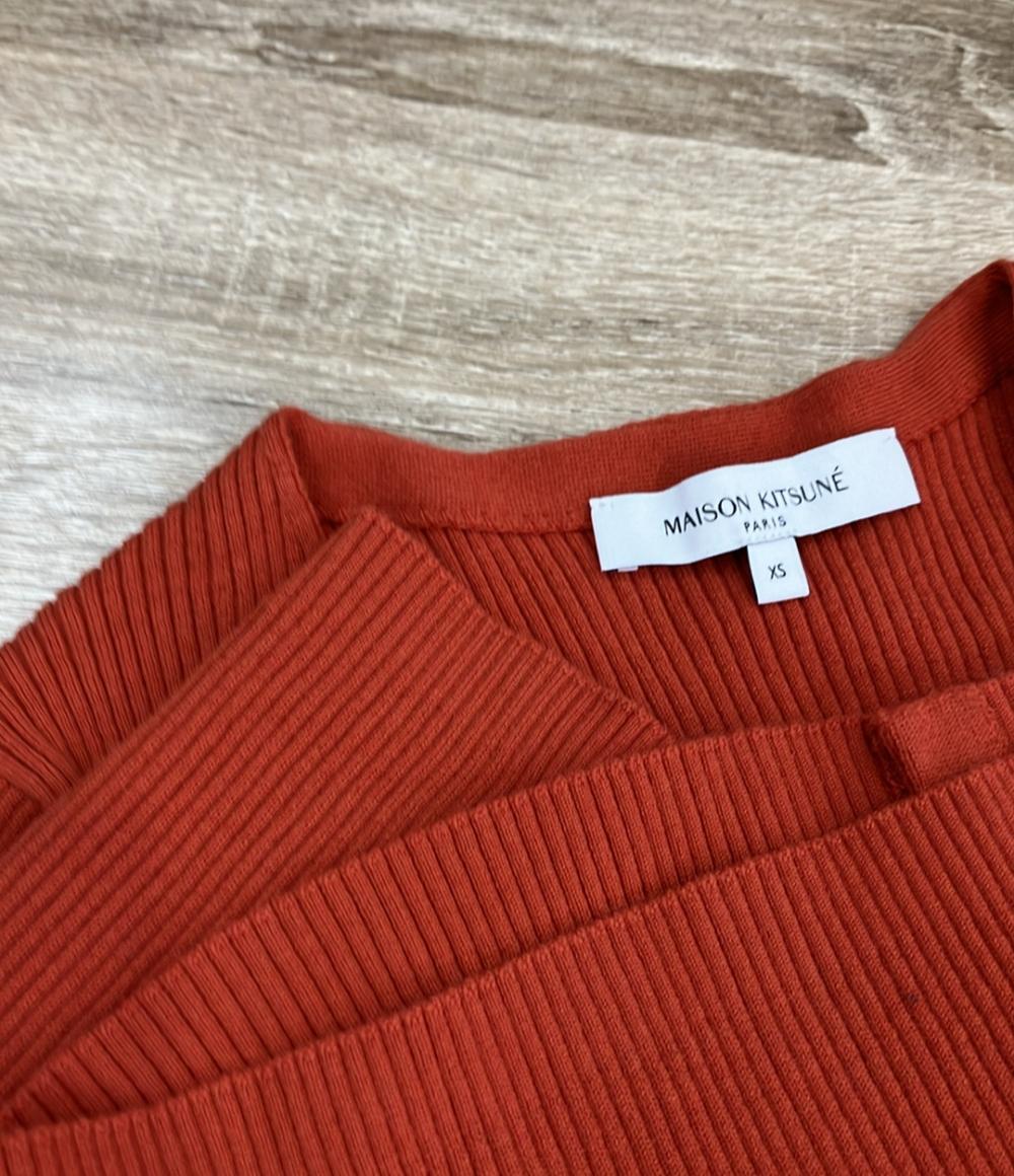 MAISON KITSUNE 長袖カーディガン リブニット 2024年秋冬 BABY FOX PATCH FINE RIBBED CARDIGAN NW00507KT1091 レディース SIZE XS メゾンキツネ