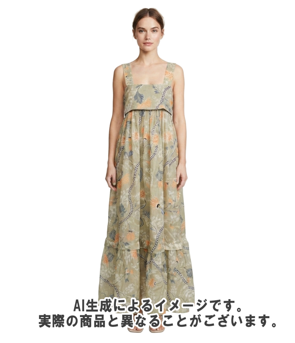 美品 Chloe フローラルプリント リネンワンピース レディース SIZE 34 (XS) クロエ