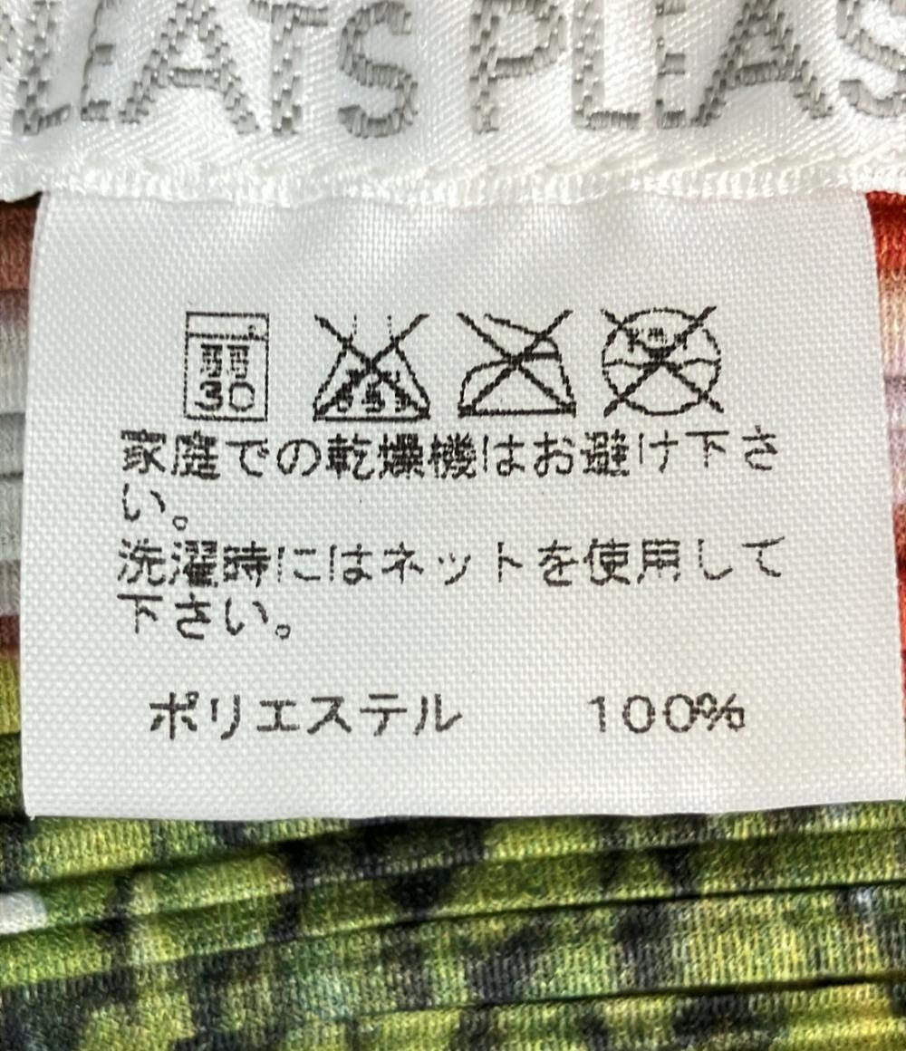 美品 PLEATS PLEASE 半袖シャツ キッシュ柄転写プリント レディース SIZE 3 (L) プリーツプリーズ