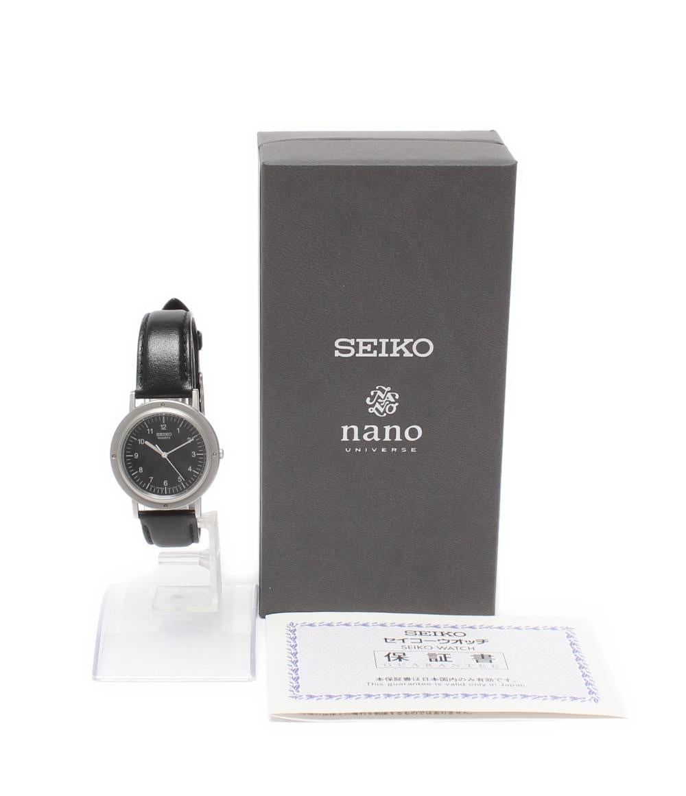 SEIKO 腕時計 ナノユニバース復刻 7N01-0KC0 シャリオ クオーツ ブラック SCXP119 レディース セイコー