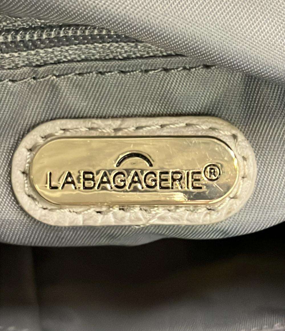 美品 LA BAGAGERIE ハンドバッグ ショルダーバッグ 2WAY 斜め掛け クロコ型押し レディース ラバガジェリー