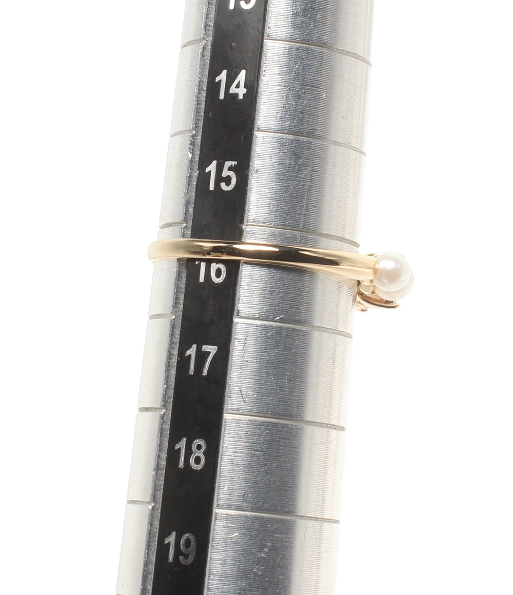 リング 指輪 K18 パール ダイヤ0.02ct レディース SIZE 16号