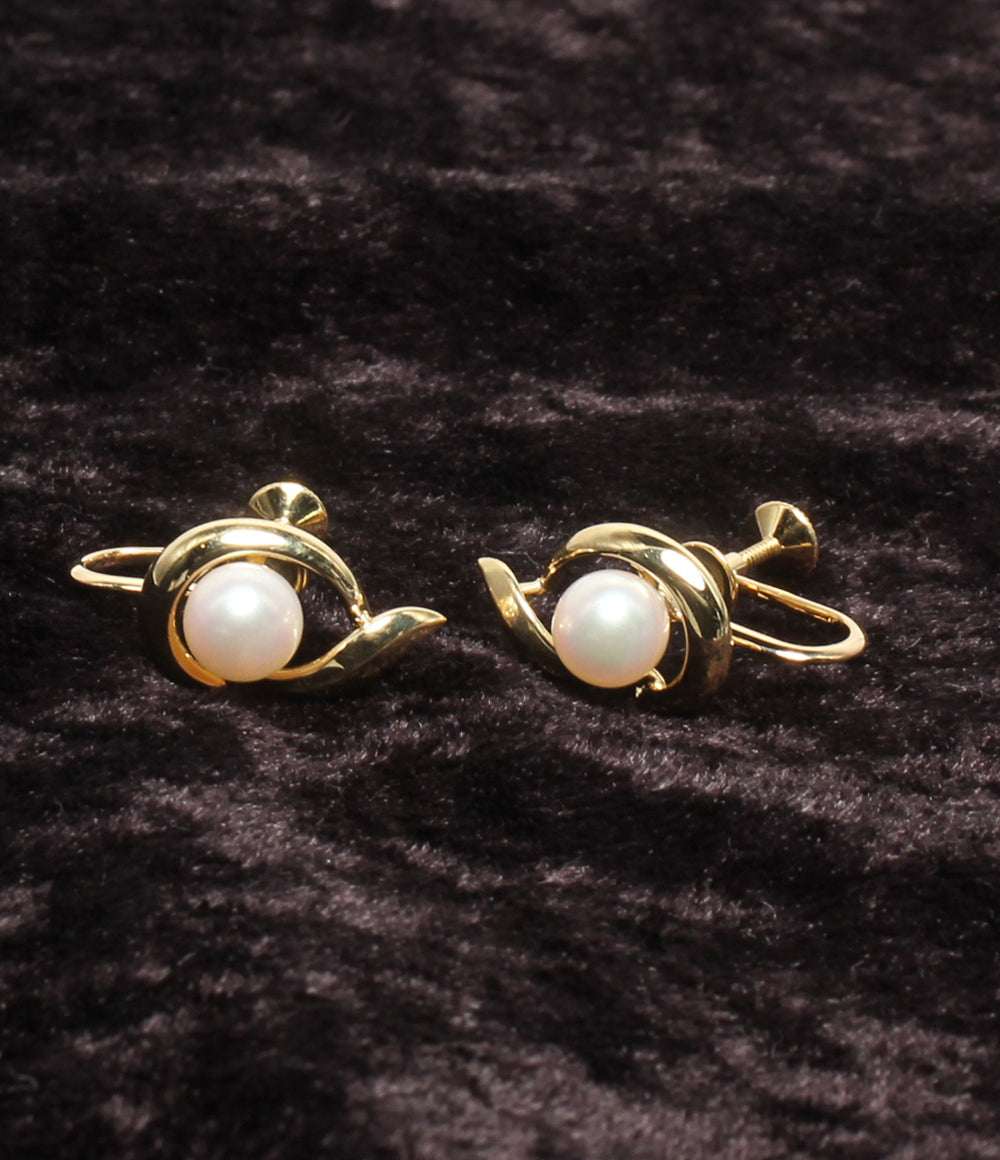 美品 MIKIMOTO イヤリング K18 パール 6.5mm レディース ミキモト