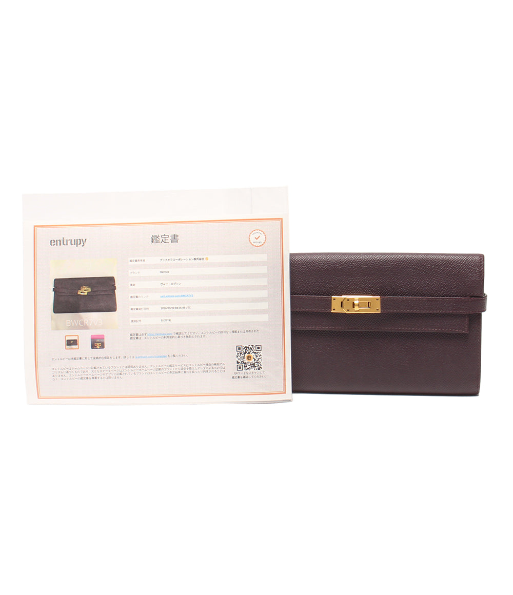 HERMES 長財布 D刻印 ゴールド金具 ケリーウォレット レディース エルメス
