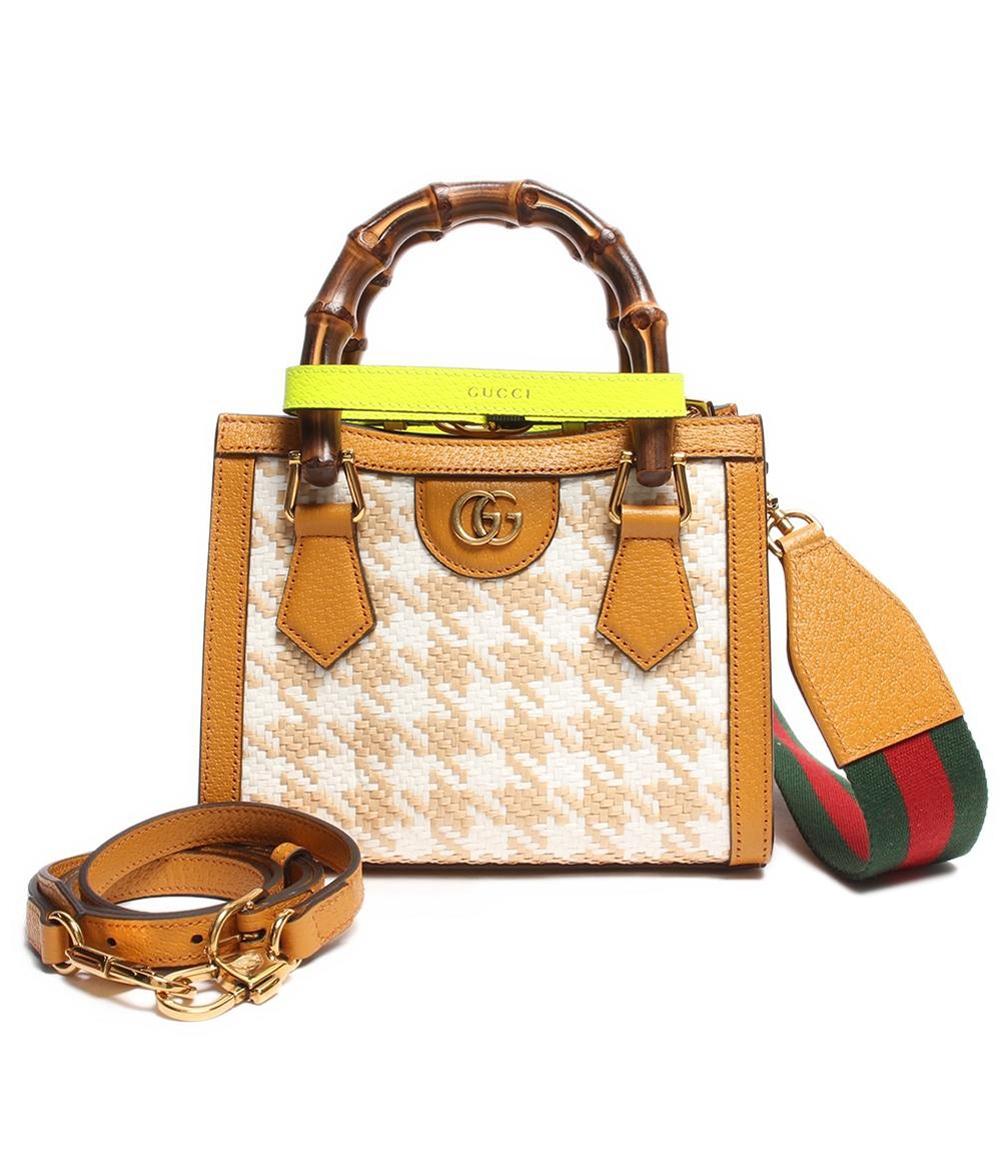 グッチ Gucci 702732 ラフィア バンブー 2WAYバッグ 千鳥柄 楽天市場】グッチ Gucci 702732 ラフィア バンブー 2WAYバッグ 千鳥柄