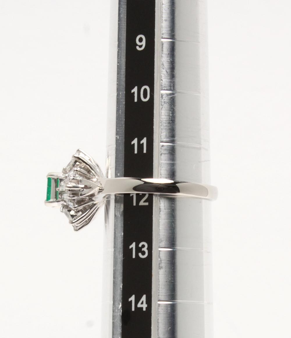 美品 リング 指輪 Pt900 エメラルド 0.34ct ダイヤ 0.90ct レディース SIZE 12号