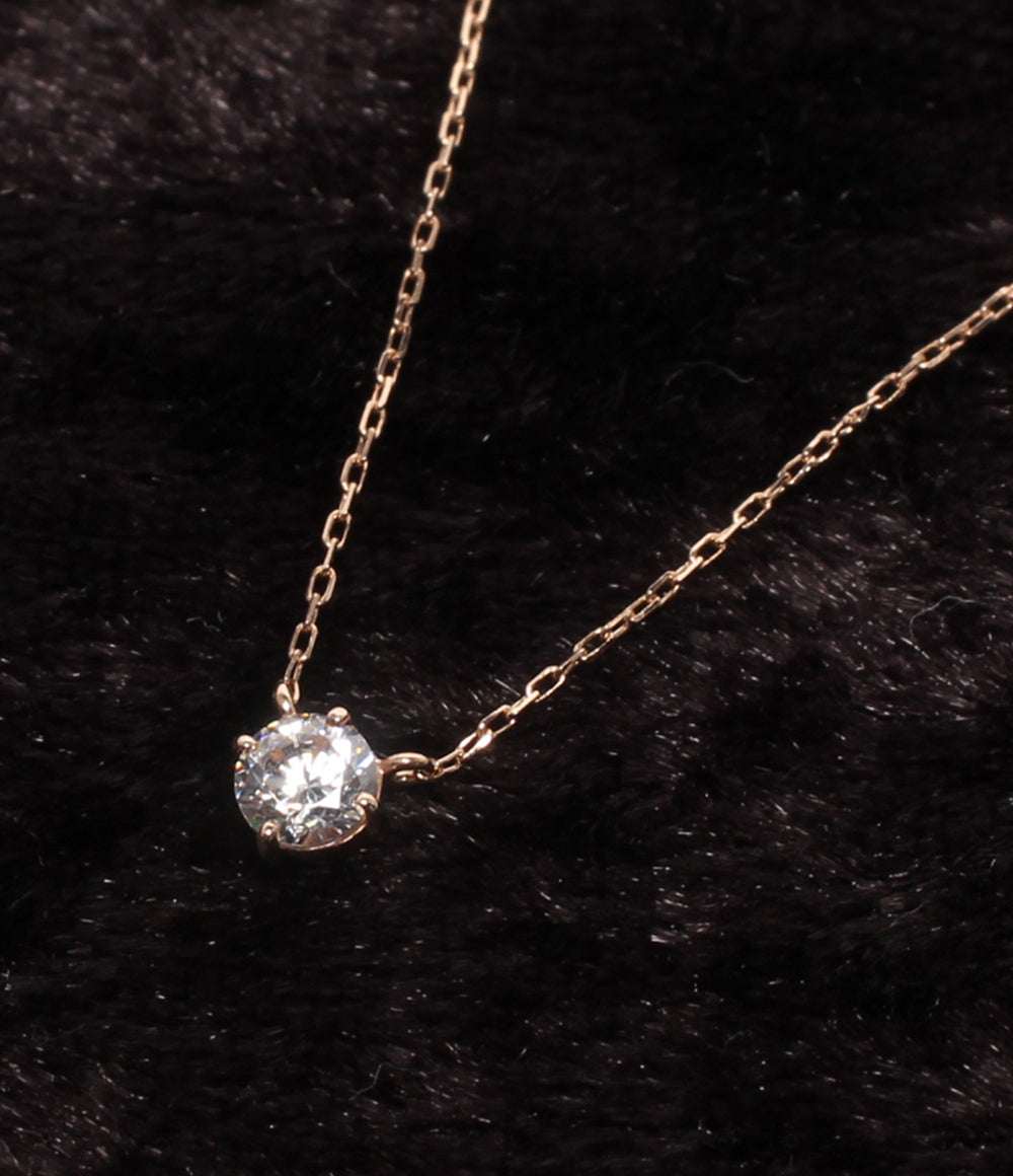 美品 canal4℃ ネックレス K10 CZ レディース カナルヨンドシー