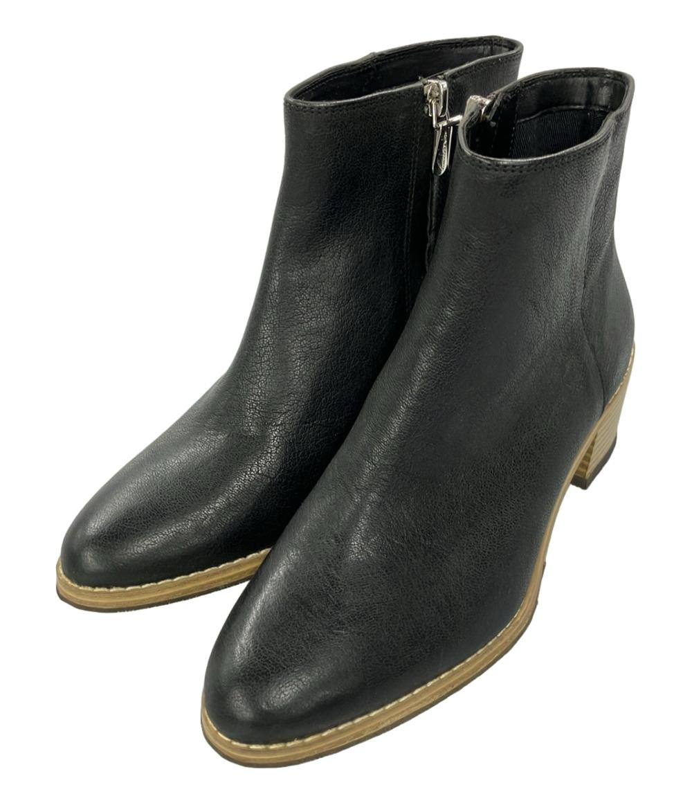 極美品希少✨️ Clarks サイドジップブーツ 26.5 黒 レザー クラークス ショートブーツ サイドジップ レディース SIZE UK 3 (S
