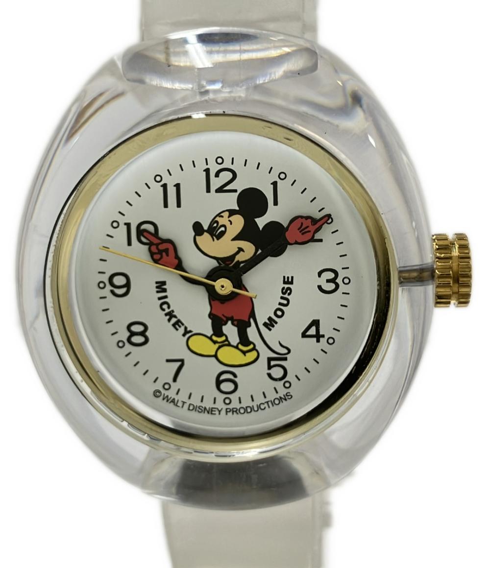 【美品】ミッキーマウス 腕時計 クォーツ 腕時計 ディズニー ミッキーマウス クオーツ ホワイト レディース