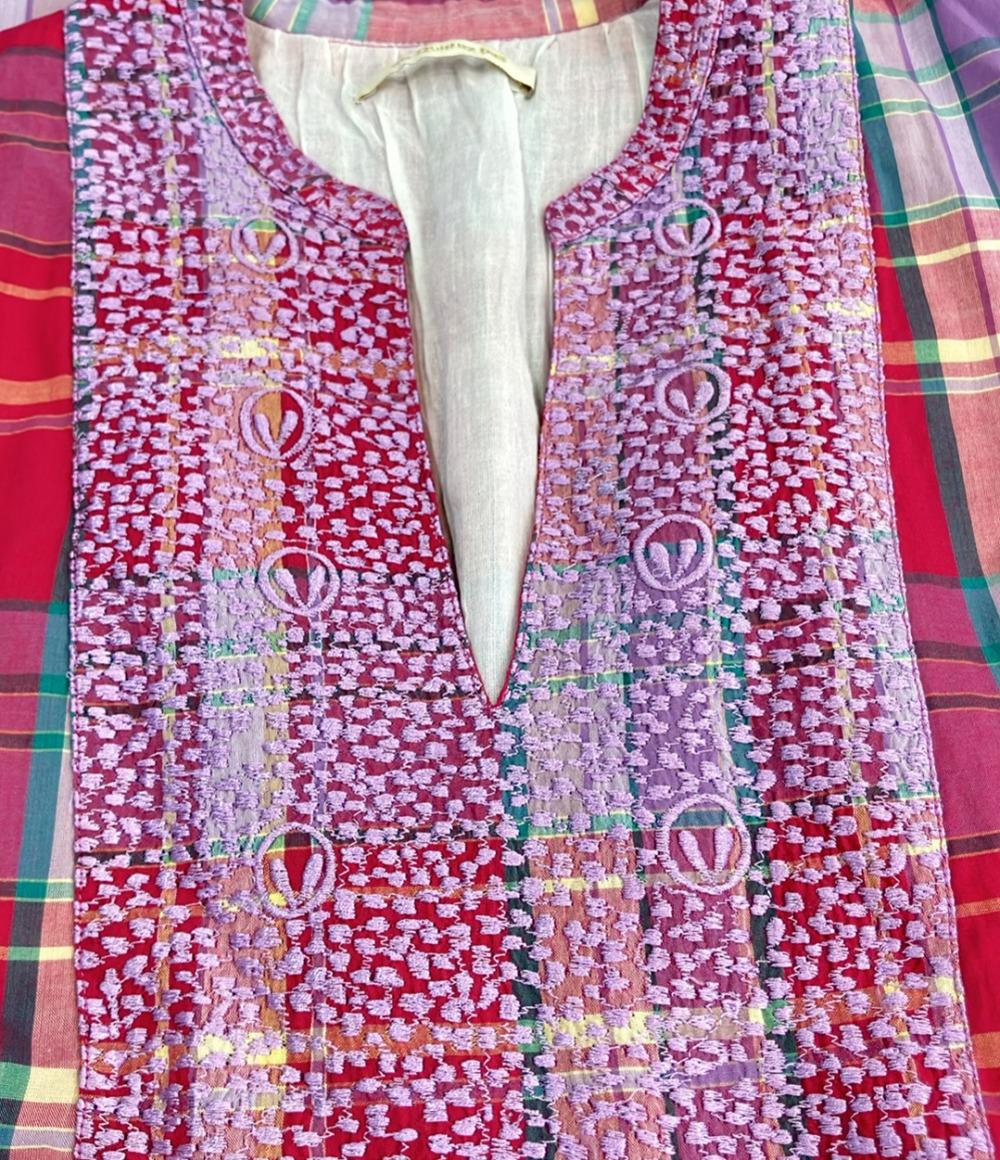 NE QUITTEZ PAS ノースリーブ チェック柄 ワンピース レディース SIZE M ヌキテパ