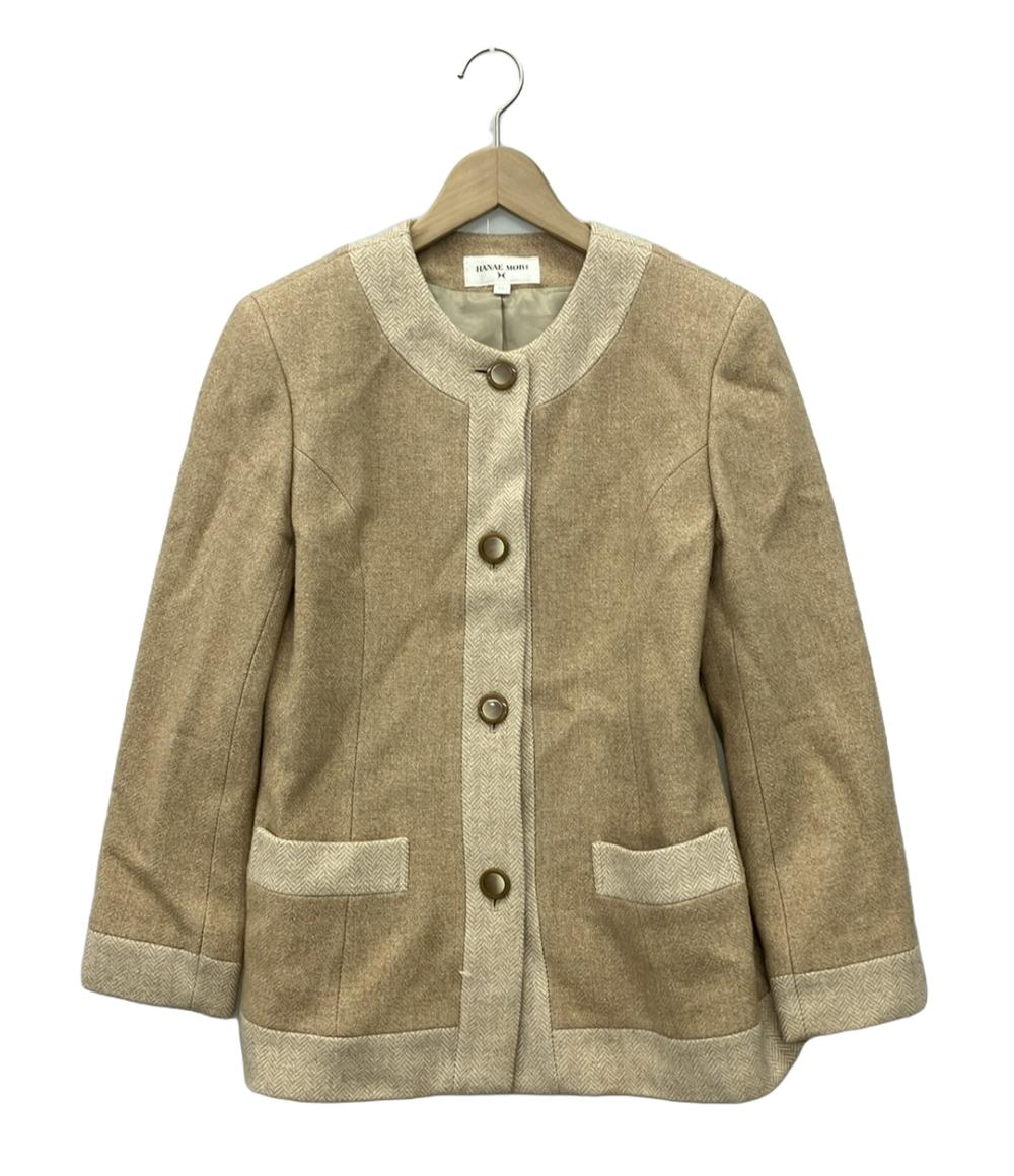 美品 ハナエモリ ノーカラージャケット レディース SIZE 9A3 (M) HANAE 