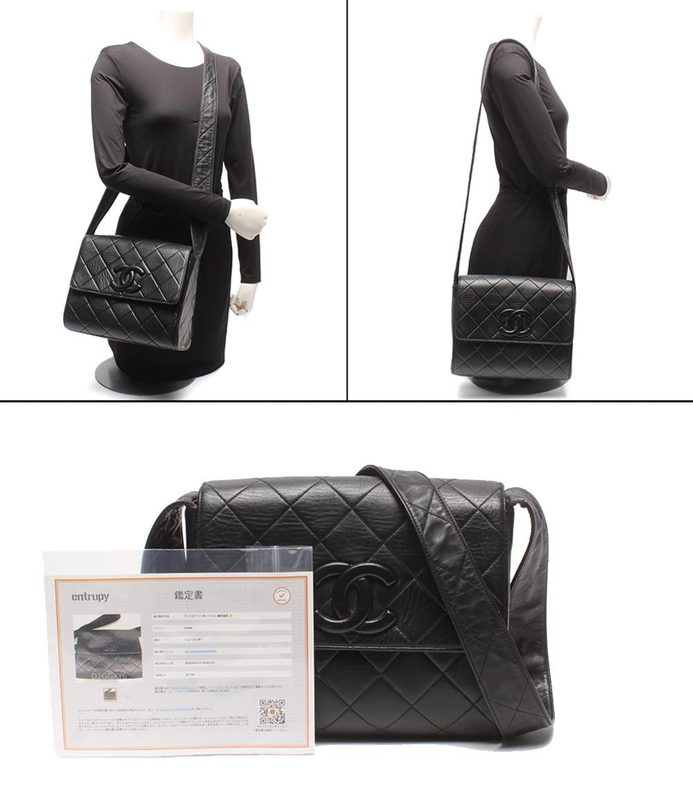 CHANEL ショルダーバッグ 斜め掛け 肩掛け 3番台 マトラッセ ラムスキン マトラッセ シングルフラップ ゴールド金具 レディース シャネル