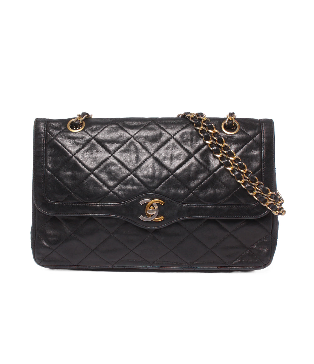 新品 CHANEL ショルダーバッグ ブラック シャネル CHANEL ショルダーバッグ 肩掛け 斜め掛け ゴールド金具 マトラッセ