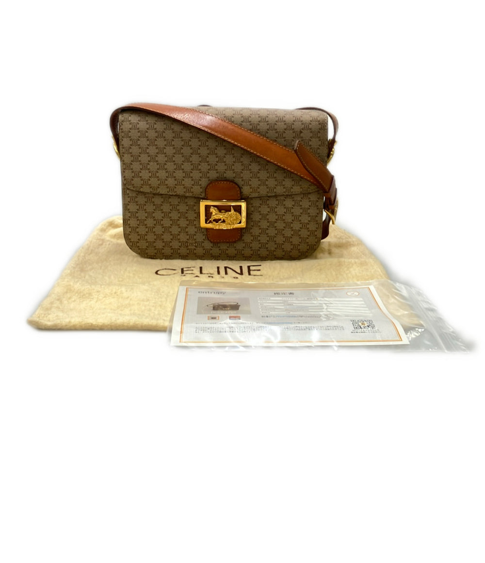 CELINE ショルダーバッグ 斜め掛け ホースキャリッジ マカダム F 08 レディース セリーヌ