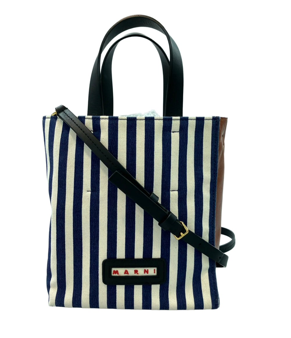 MARNI 2wayハンドバッグ ショルダーバッグ MUSEO SOFT mini ストライプ
