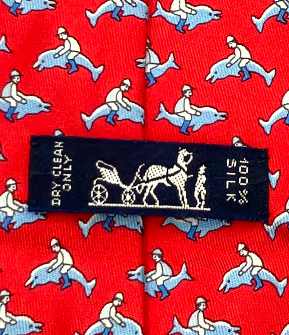 美品 HERMES ネクタイ シルク 100% メンズ エルメス