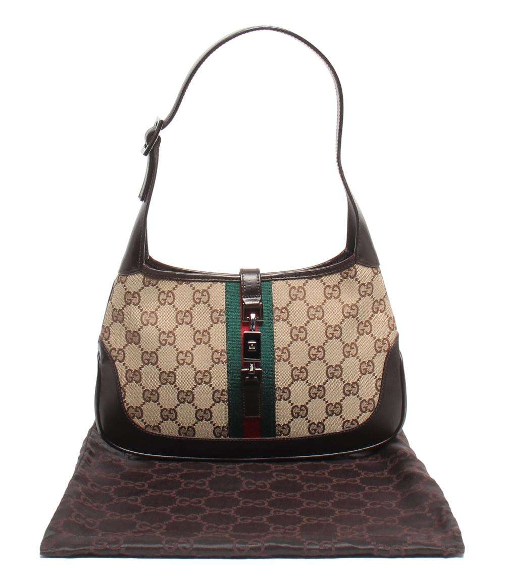 美品 GUCCI ワンショルダーバッグ 肩掛け GGキャンバス ジャッキー 001 3735 002058 レディース グッチ