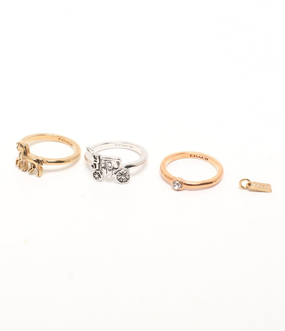 美品 COACH リング 指輪 ロゴモチーフ 3点セット レディース SIZE 9号 コーチ
