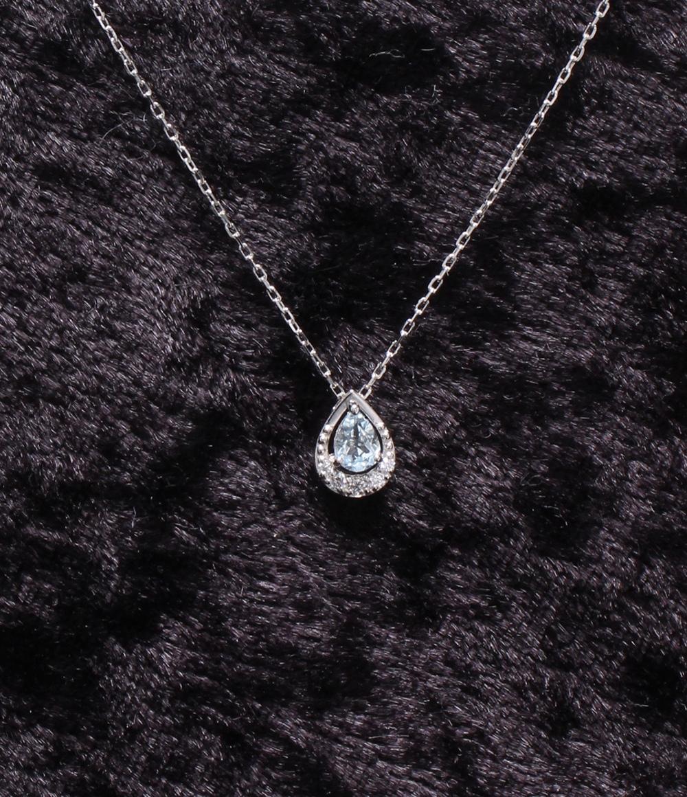 Pt950 Pt850 アクアマリンネックレス