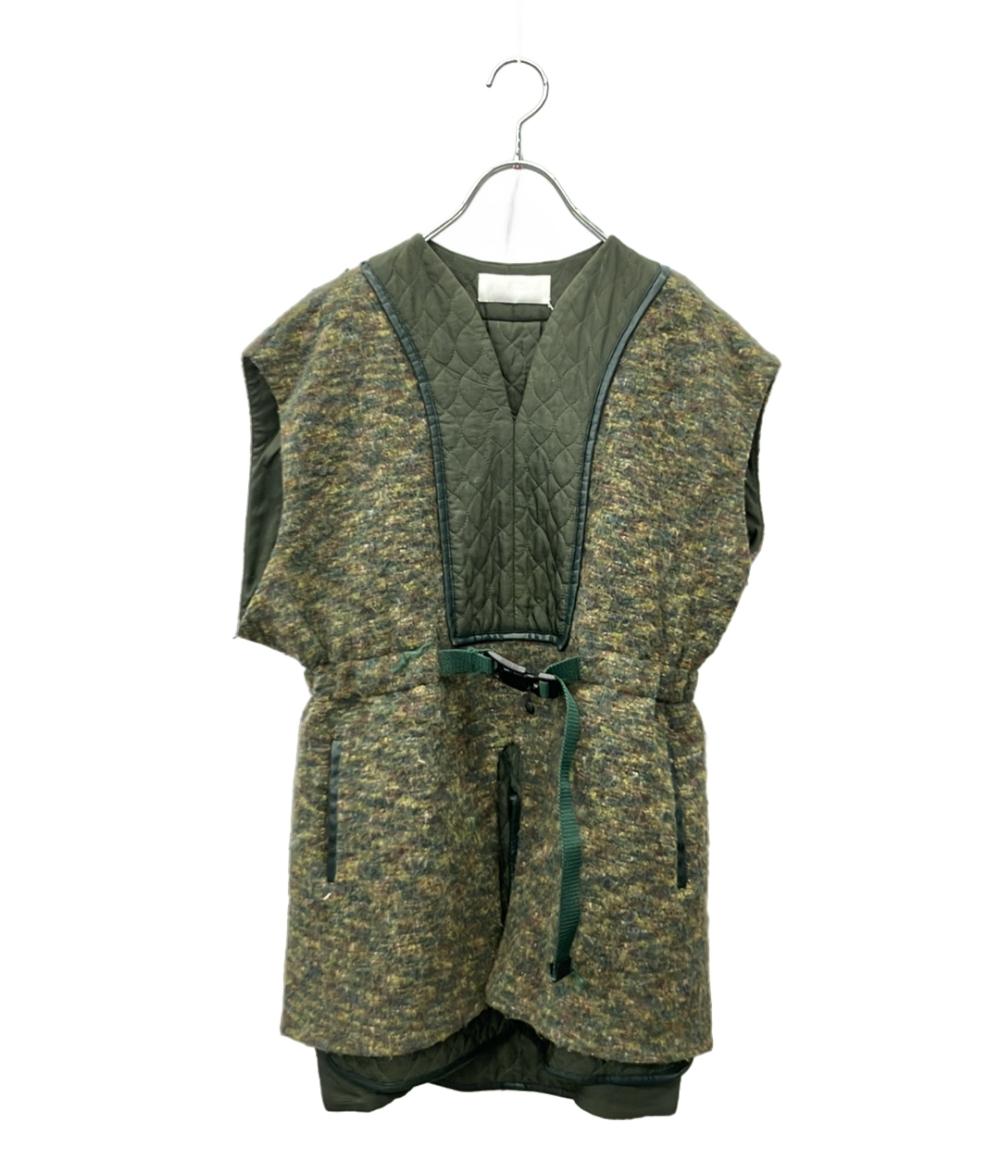 訳あり マメクロゴウチ ベスト アルパカ カーキ MM22FW-JK049 レディース SIZE 2 (M) mame kurogouchi 訳あり mame kurogouchi ベスト アルパカ カーキ MM22FW-JK049