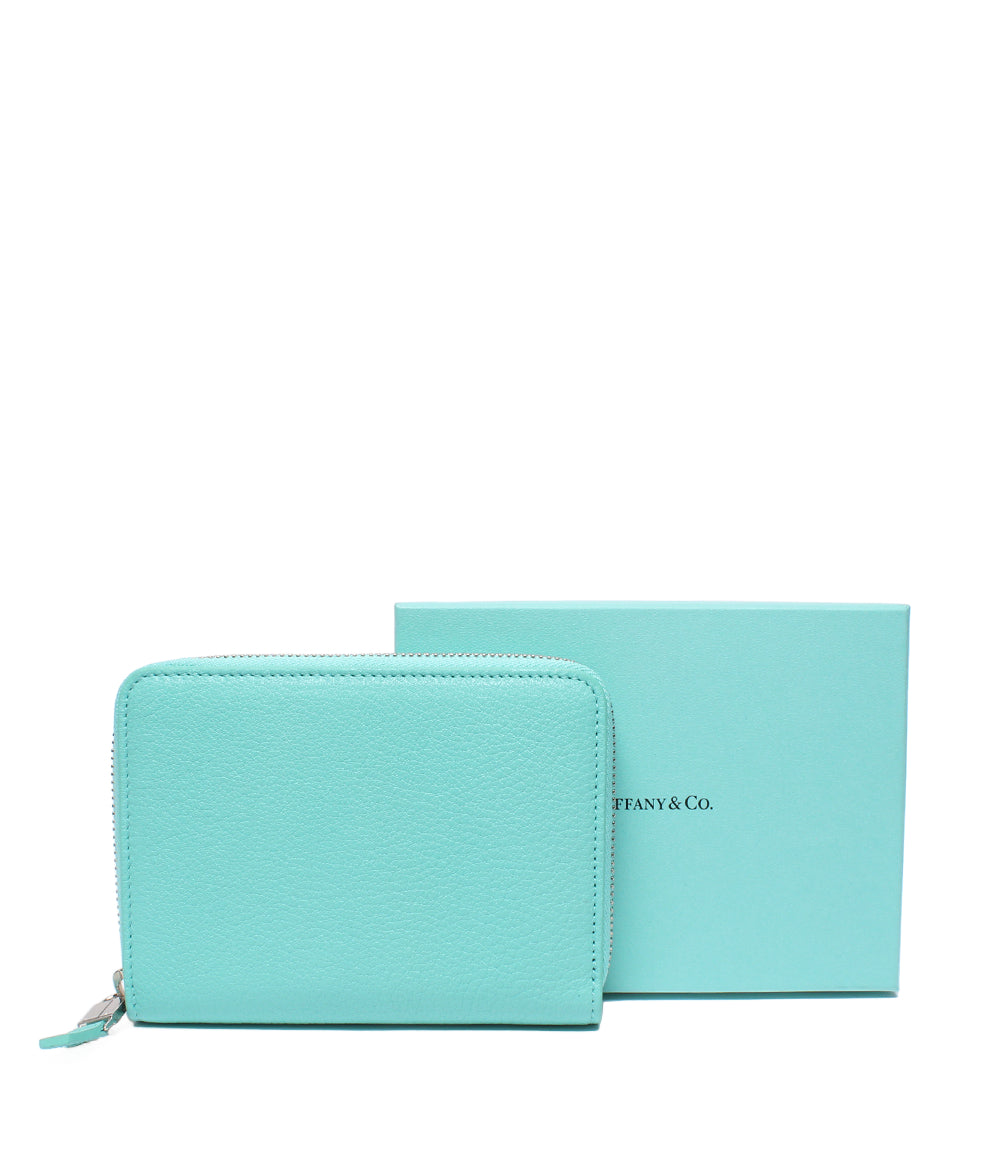 美品 Tiffany & Co. ラウンドファスナー二つ折り財布 レディース ティファニー