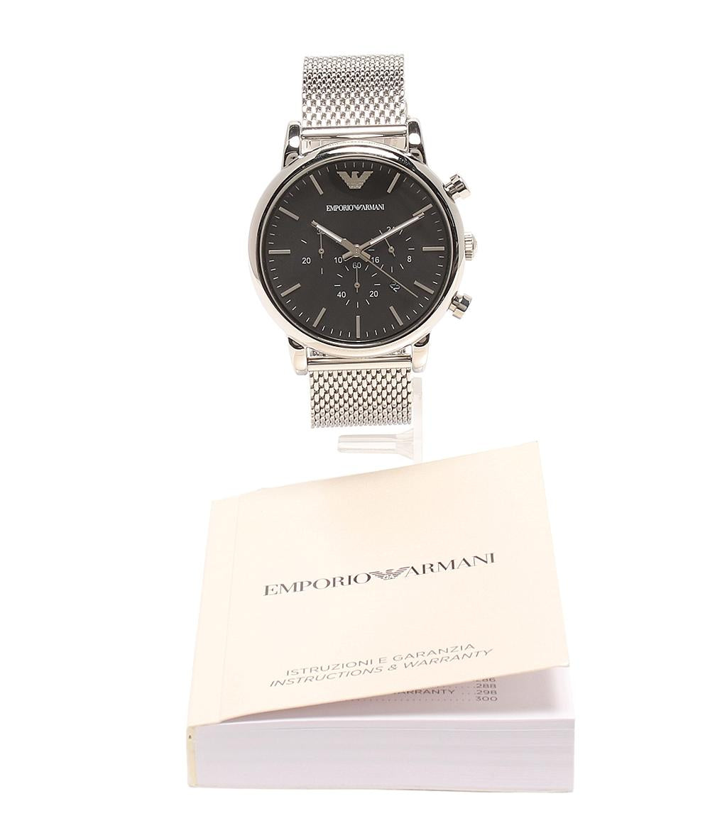 Emporio Armani 腕時計 クオーツ ブラック AR-1808 メンズ エンポリオ・アルマーニ