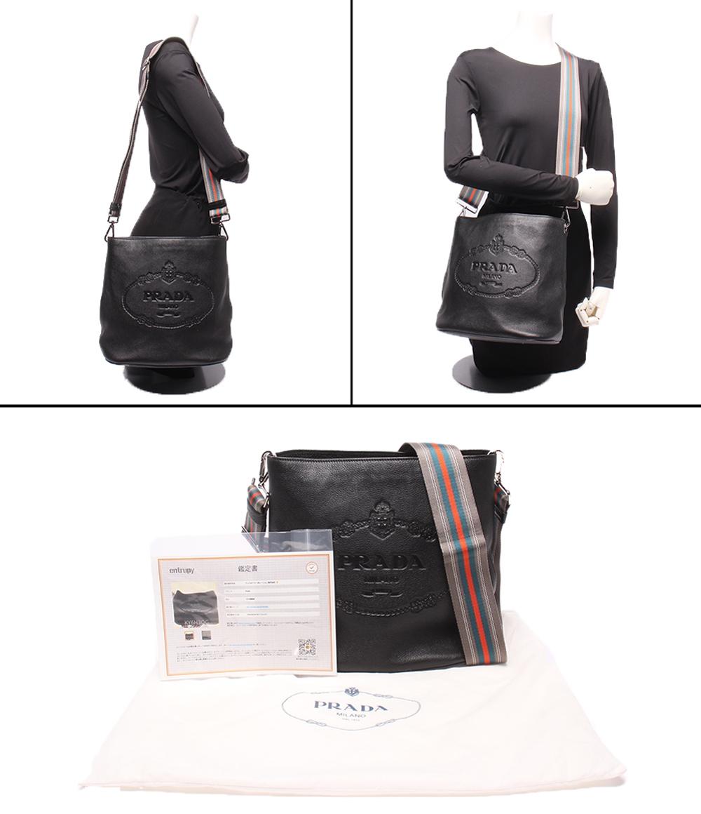 美品 PRADA レザー ショルダーバッグ 斜め掛け 肩掛け 1BE057 レディース プラダ