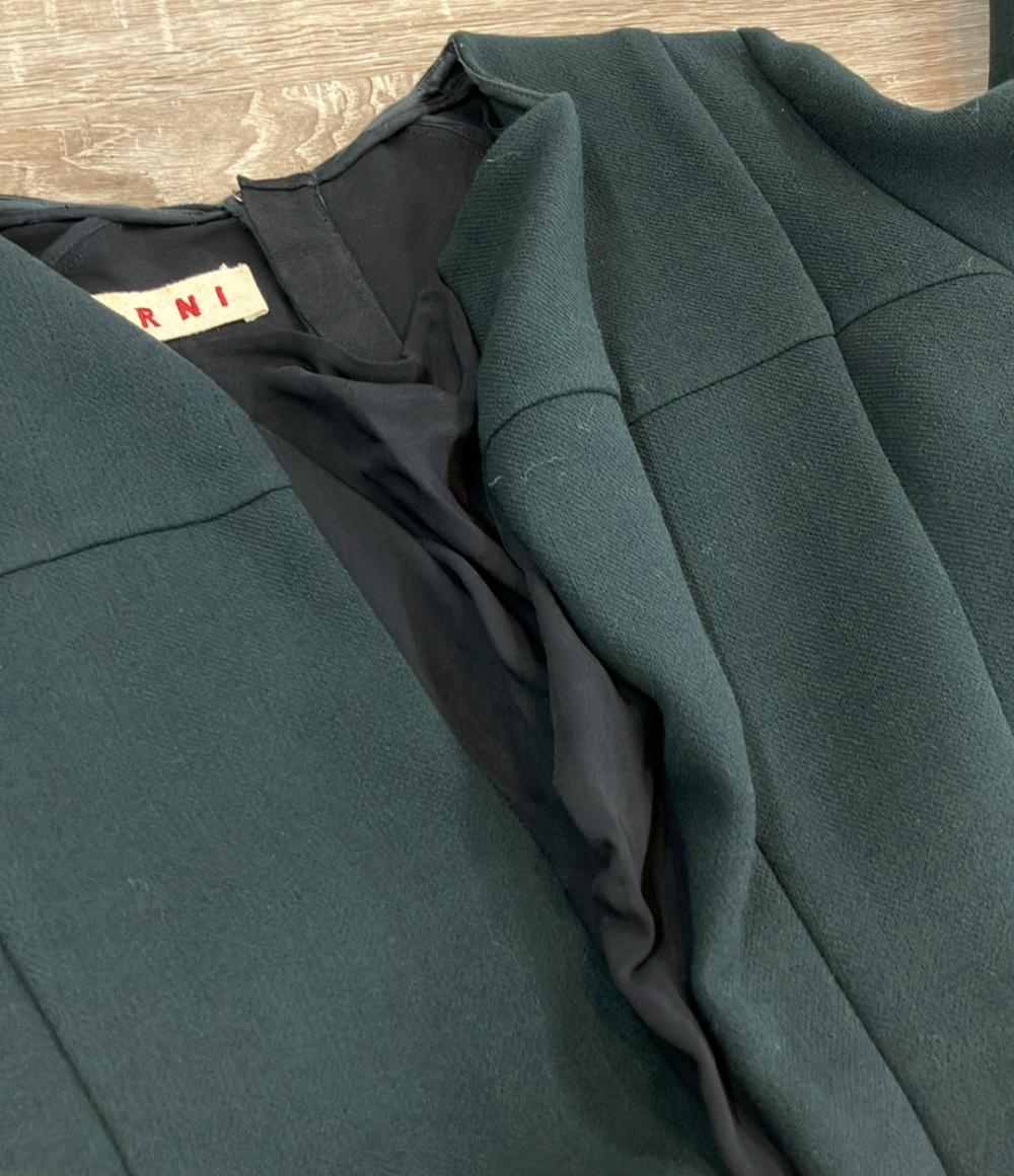 MARNI ノーカラージャケット 長袖 レイヤード風インナー 11CAMAK36000TW420-Y0473 レディース SIZE 38 (S) マルニ