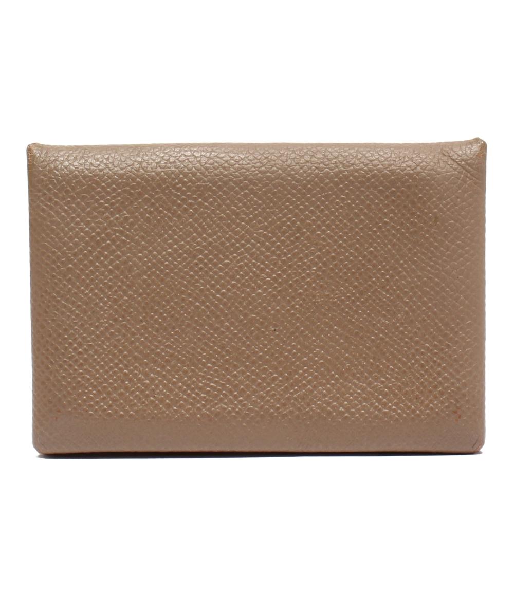 エルメス HERMES ケース カルヴィ デュオ シルバー金具 ブラウン HERMES（エルメス） コインケース カルヴィデュオ CALVI DUO 083035CK