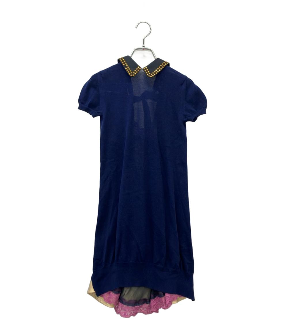 Sacai ショートスリーブニットドレス 12-01586 レディース SIZE 1 (S  