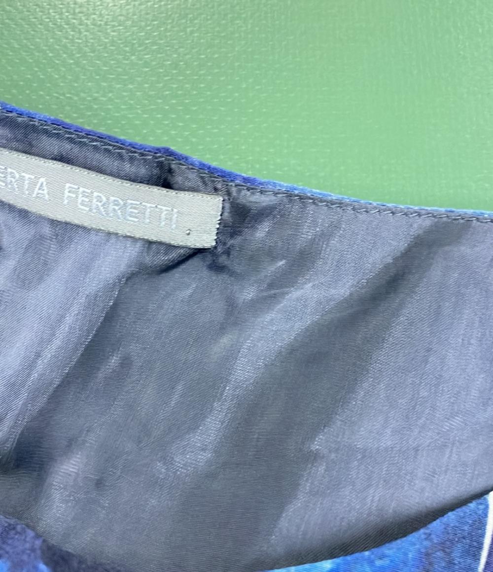 美品 アルベルタフェレッティ 花柄半袖ミディアムワンピース レディース SIZE US2 (XS) ALBERTA FERRETTI