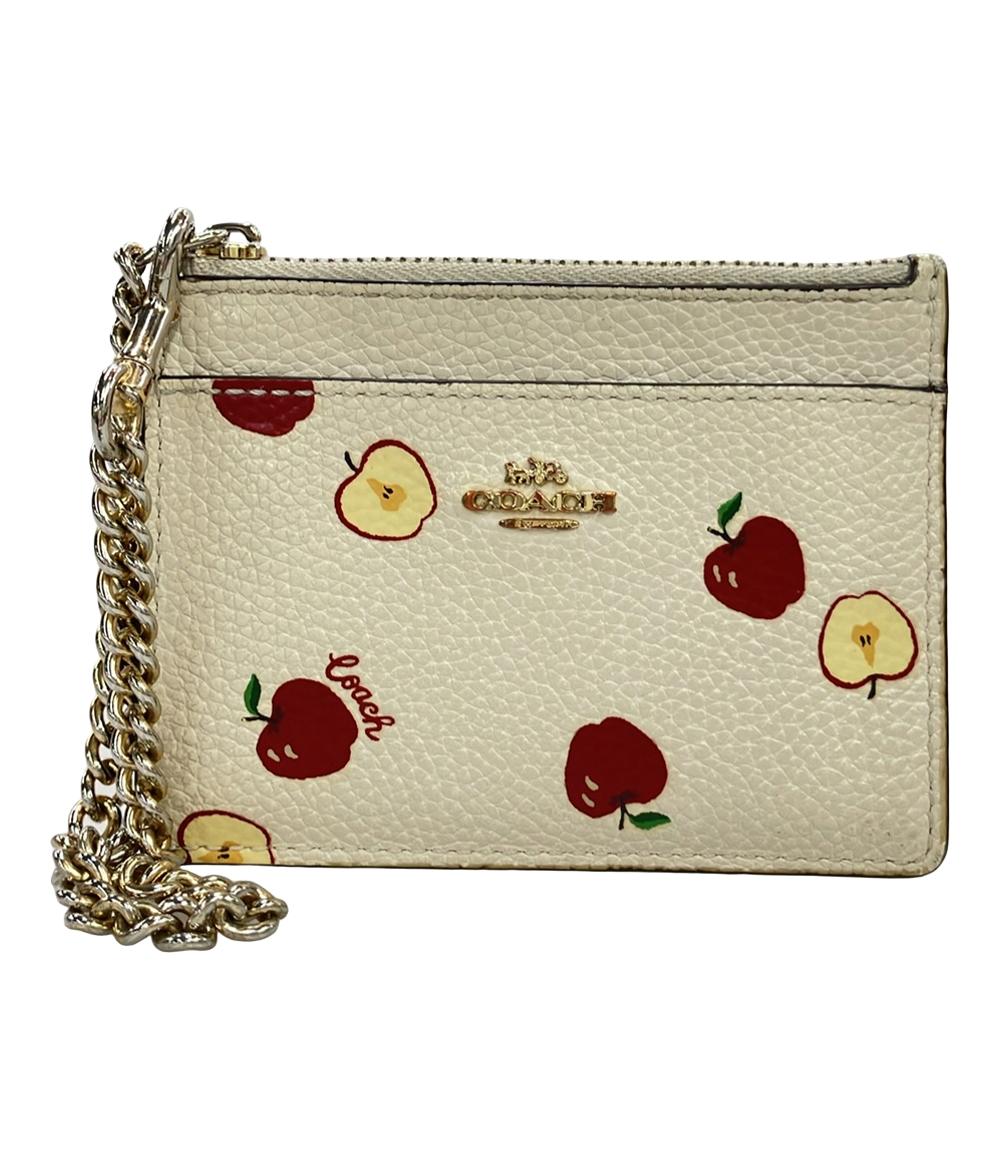 COACH コインケース パスケース チェーン付き りんご柄 88257