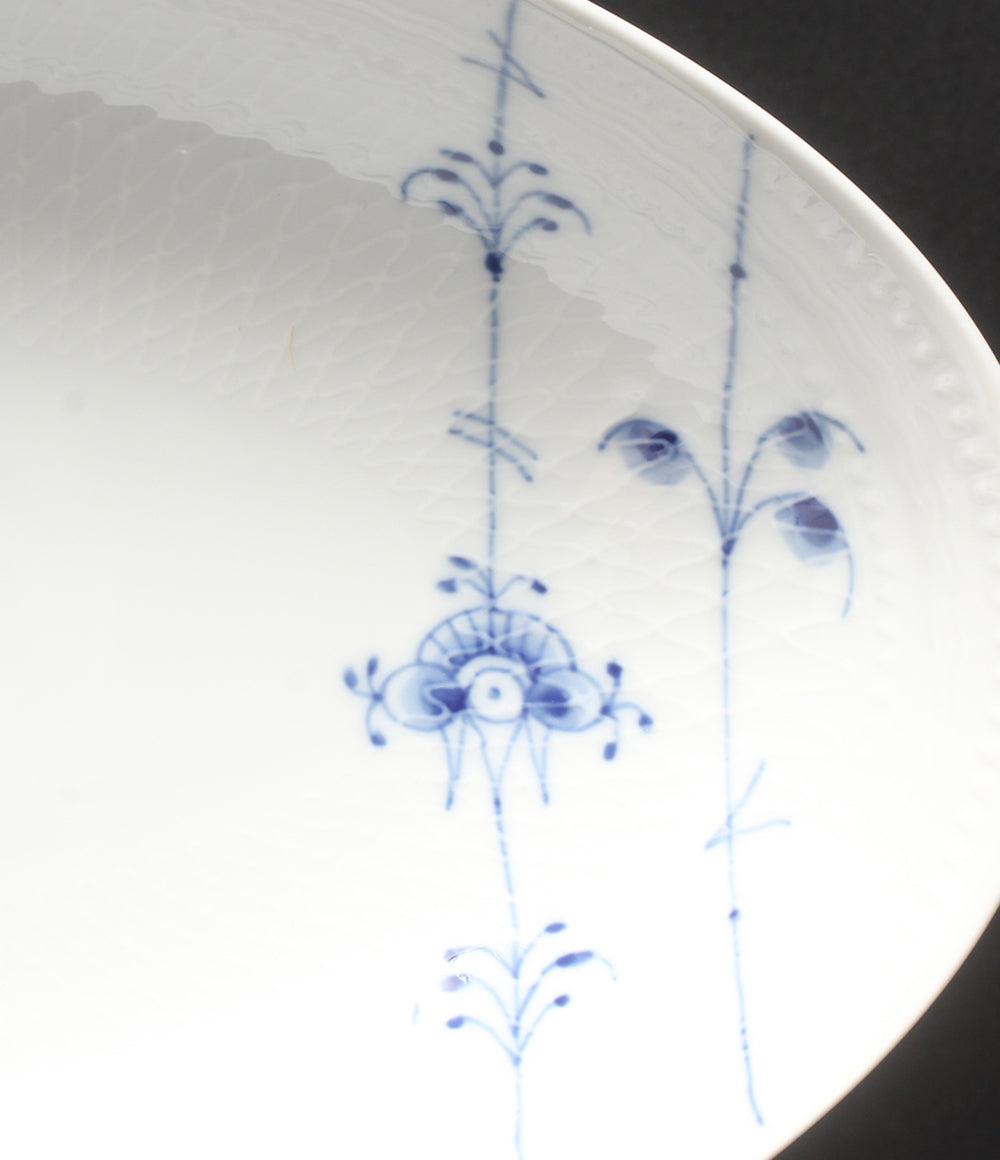 美品 Royal Copenhagen オーバルディッシュ 皿 27cm ブルーパルメッテ ロイヤルコペンハーゲン