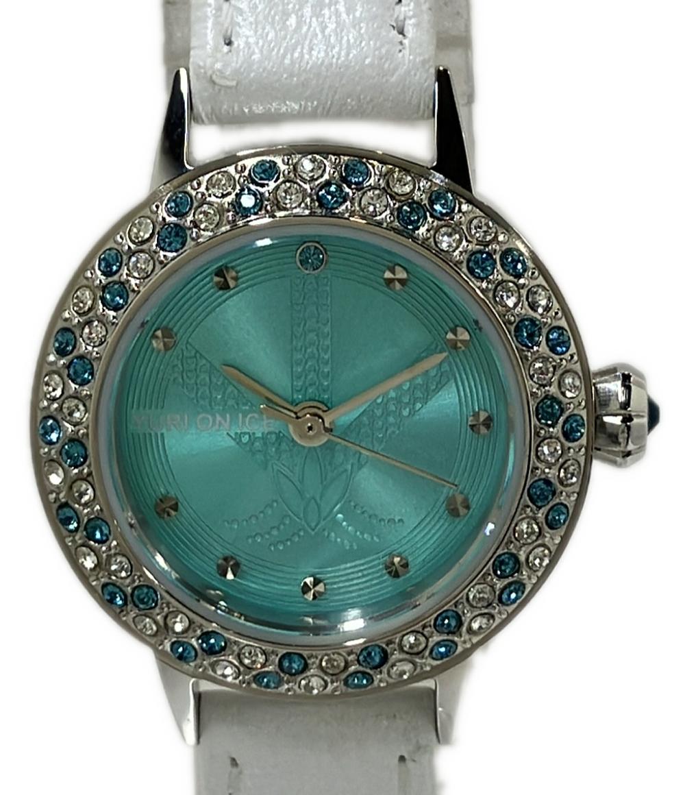 美品 腕時計 ユーリ!!! on ICE クオーツ グリーン系 レディース