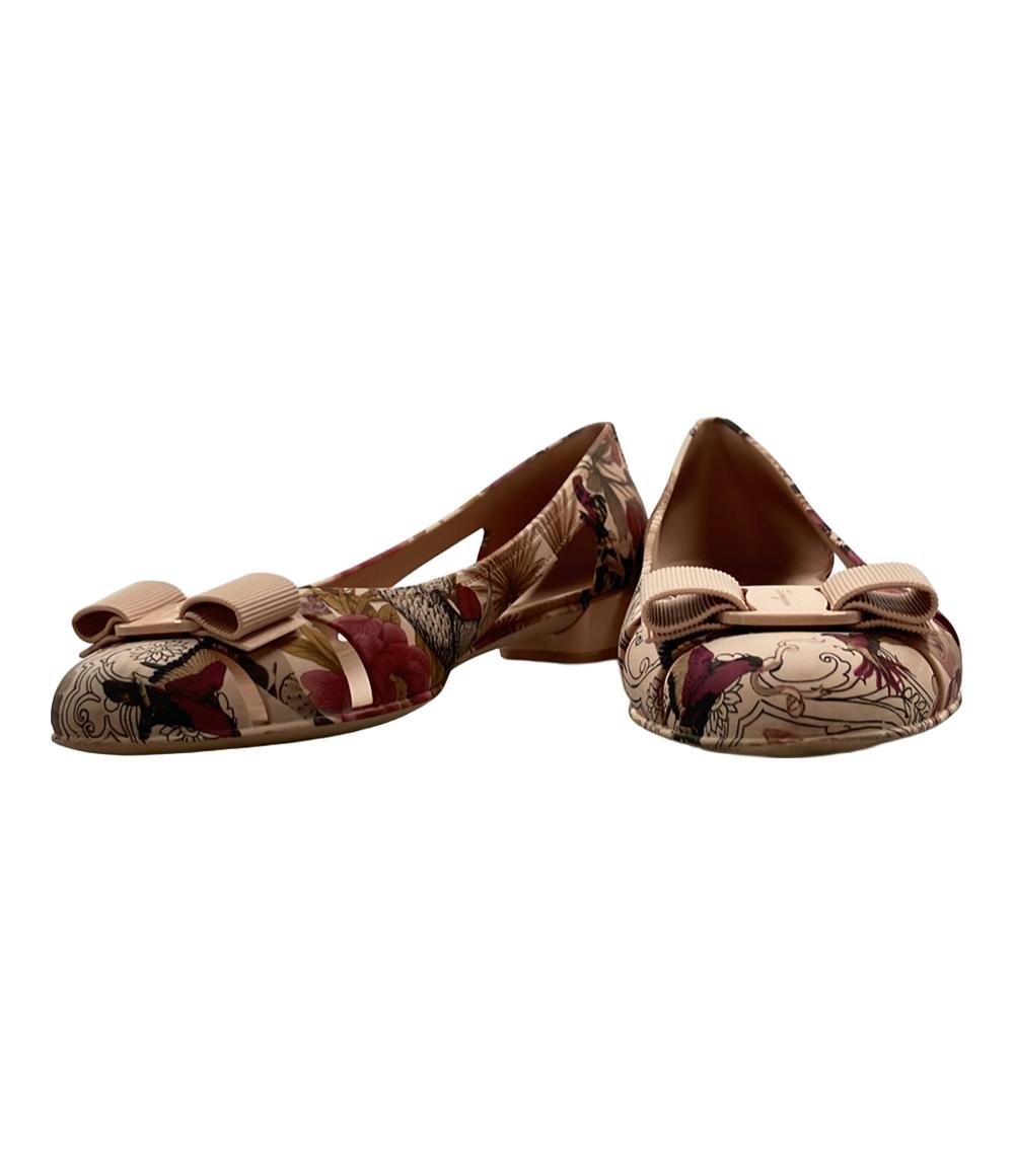 【美品】Salvatore Ferragamo ラバーパンプス サルヴァトーレフェラガモ ラバーパンプス 花柄 ヴァラ レディース