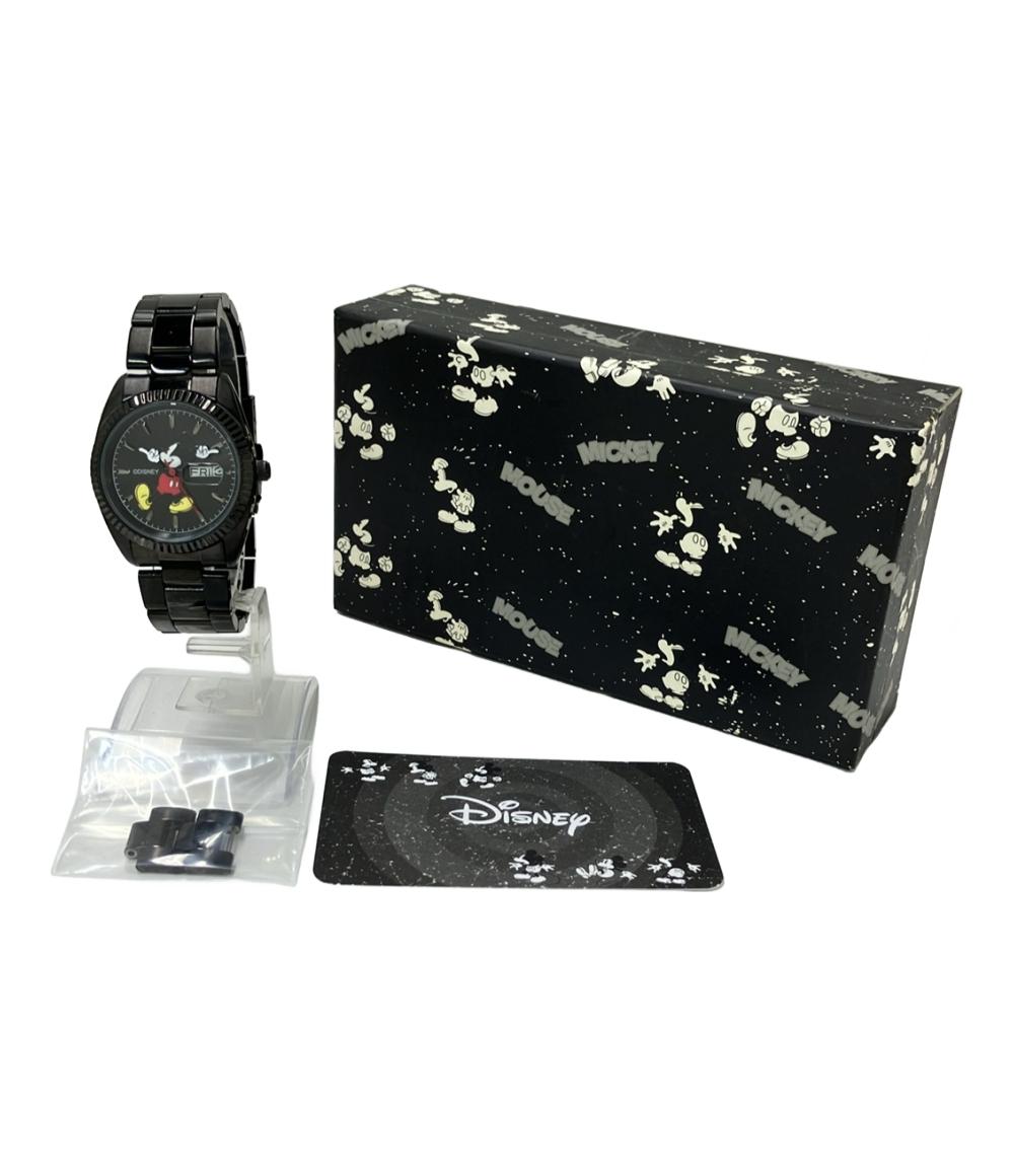 腕時計 ディズニー ミッキーマウス クオーツ ブラック レディース