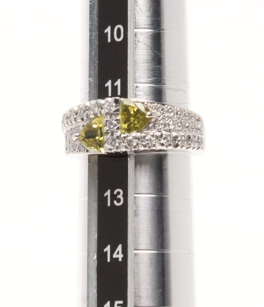 美品 リング 指輪 Pt900 ダイヤ 0.48ct トルマリン 0.88ct レディース SIZE 12号