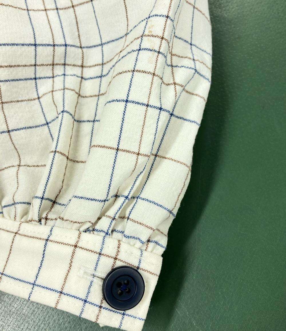 美品 ミスアシダ ウールナイロンチェック柄長袖ロングシャツワンピース レディース SIZE 11 (L) miss ashida