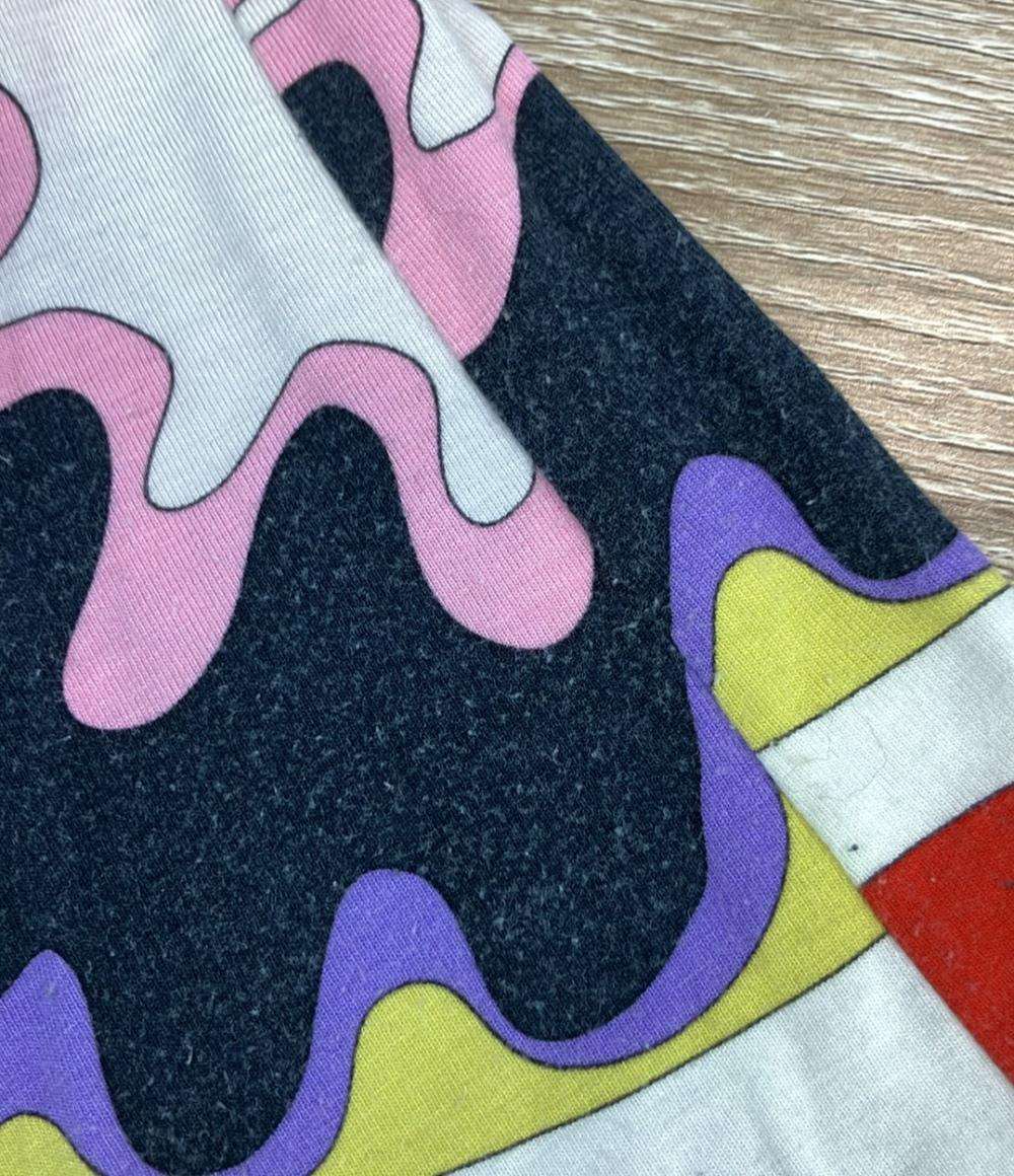 訳あり Emilio Pucci 半袖Tシャツ Vネック 7分袖 プッチ柄 レディース SIZE S エミリオ プッチ