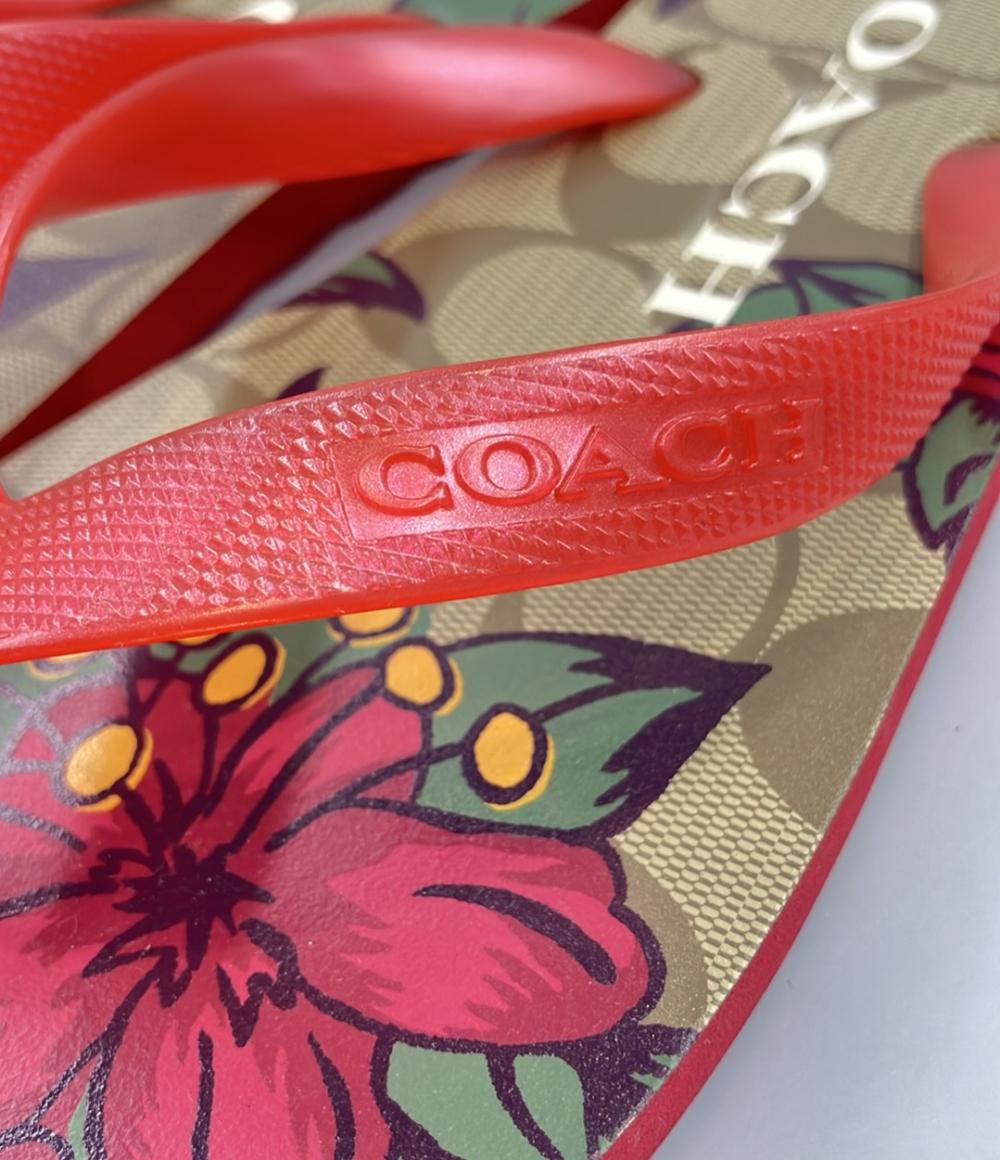 美品 COACH ビーチサンダル シグネチャー柄 レディース SIZE 5 B コーチ