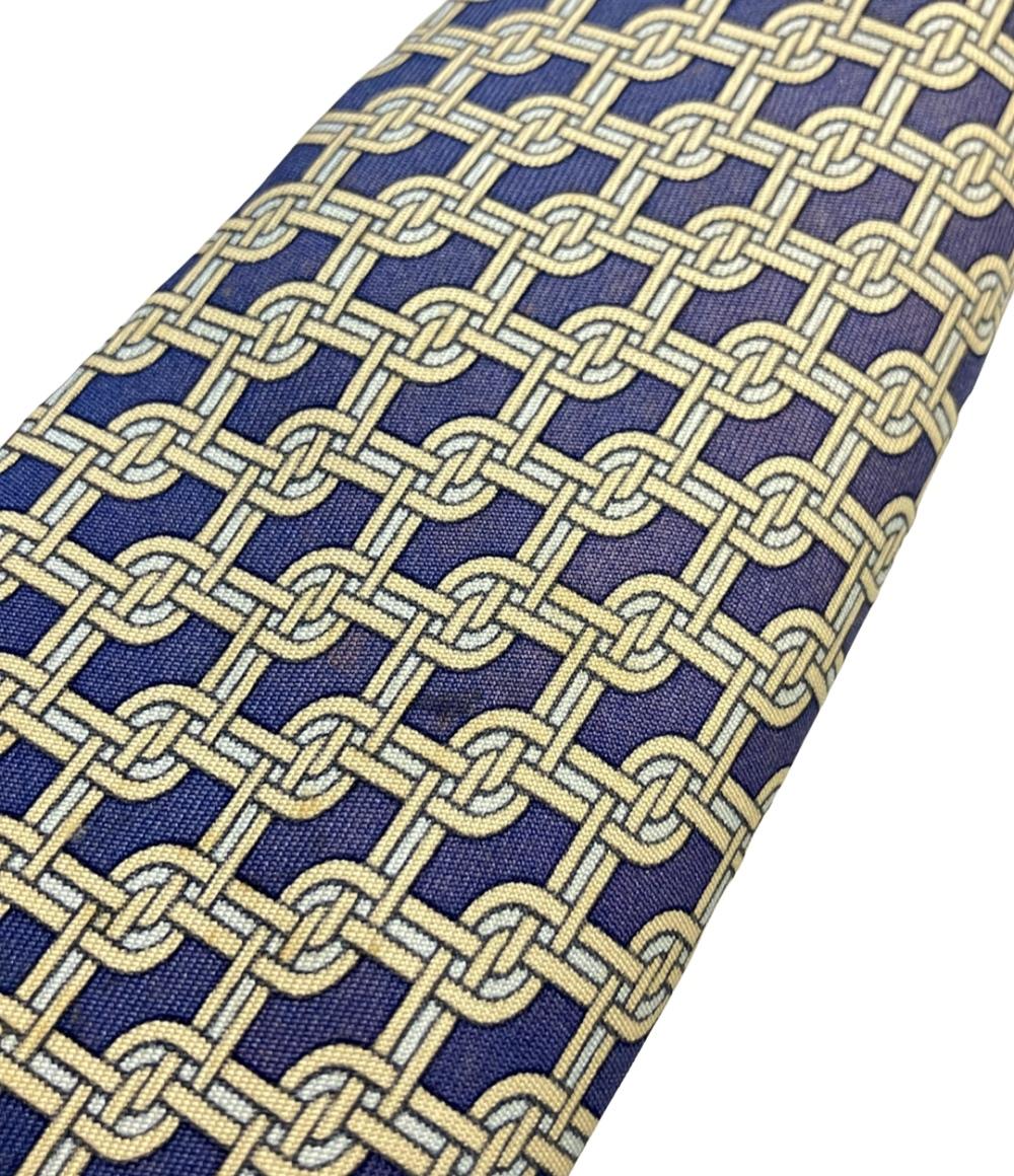 HERMES ネクタイ シルク 100% チェーン柄 7492 IA メンズ エルメス