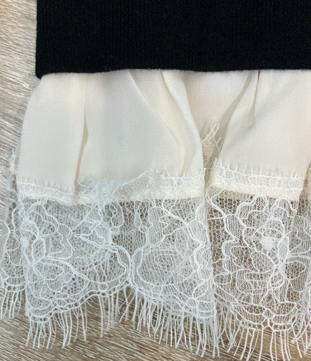 美品 YOKO CHAN 裾レース長袖カーディガン YCN-519-052 レディース SIZE 36 (XS) ヨーコチャン