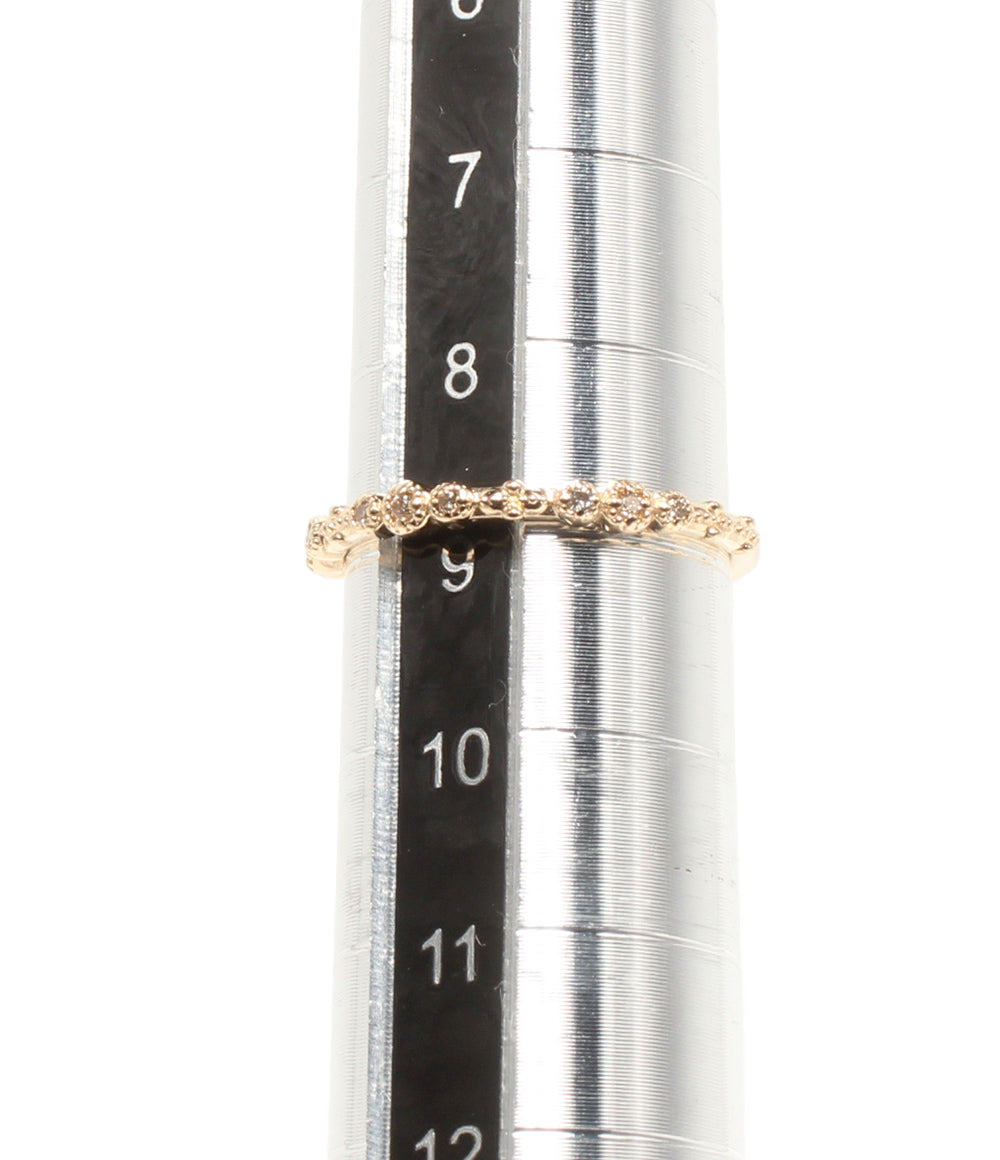 美品 agete リング 指輪 K10 ダイヤ 0.04ct レディース SIZE 9号 アガット