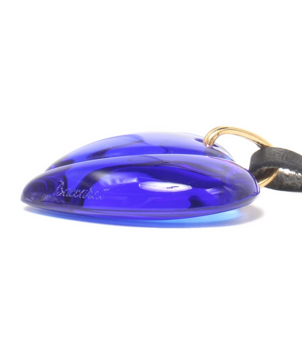 美品 Baccarat ネックレス ペンダントトップ ハート ブルー レディース バカラ