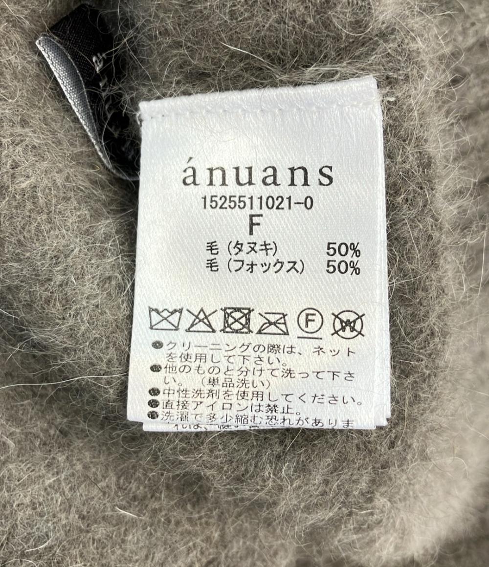 美品 anuans 長袖ニット Vネック プルオーバー 1525511021-0 レディース SIZE F (M) アニュアンス