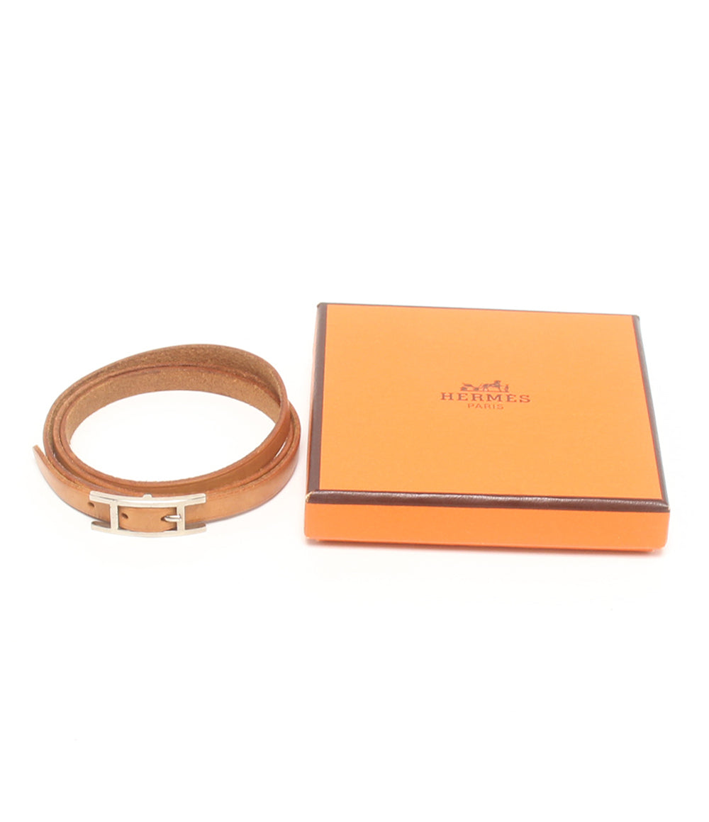 HERMES ブレスレット アピ3 シルバー金具 レザー □G刻印 ユニセックス エルメス