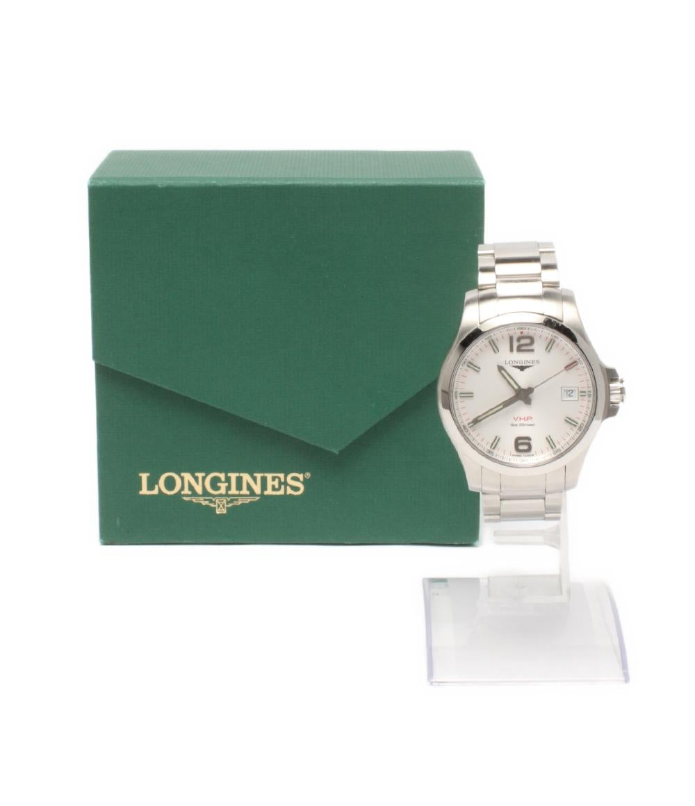 ロンジン 腕時計 パーペチュアルカレンダー コンクエスト クオーツ ホワイト L37164766 メンズ LONGINES